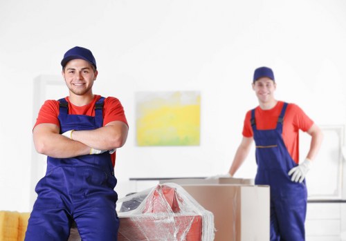 Office removals planning in Finchley with boxes and desks