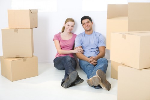 Furniture and boxes being loaded for small removals in Finchley